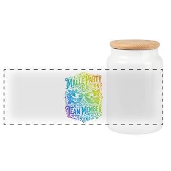 Malle Party Edition Colorful - Panoramic Cookie Jar with Wooden Lid - white - Front