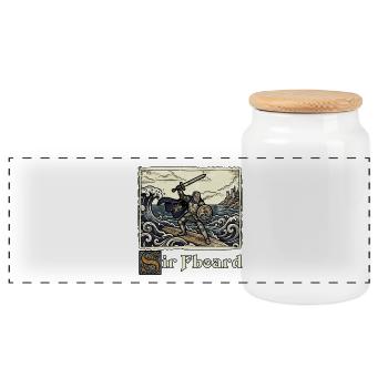 Ren Faire Medieval Sir FBoard Surfboard - Panoramic Cookie Jar with Wooden Lid - white - Front