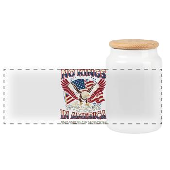 No Kings America Freedom 250 ans - Boîte à biscuits avec couvercle en bois - blanc - Devant