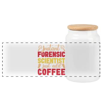 Forensic Science Major Just Add Coffee Forensics - Panorama Keksdose mit Holzdeckel - Weiß - Vorne