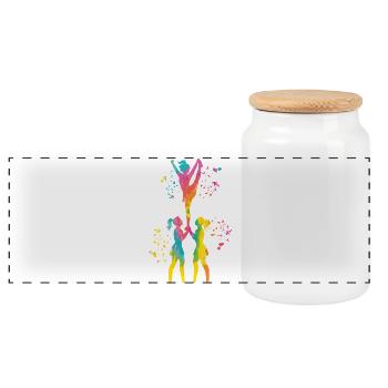 Cheerleader Cheer Mom Cheerleading - Panoramic Cookie Jar with Wooden Lid - white - Front