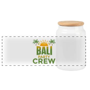 Bali Party Crew - Panorama Keksdose mit Holzdeckel - Weiß - Vorne