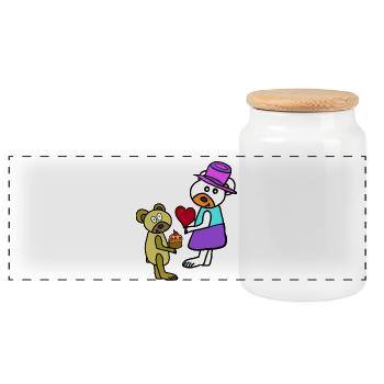 Teddy Muttertag Kinder Geburtstag Bären  - Panorama Keksdose mit Holzdeckel - Weiß - Vorne