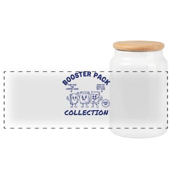 Booster Pack Collection Rare Card Find Shiny Foil - Panoramic Cookie Jar with Wooden Lid - white - Front