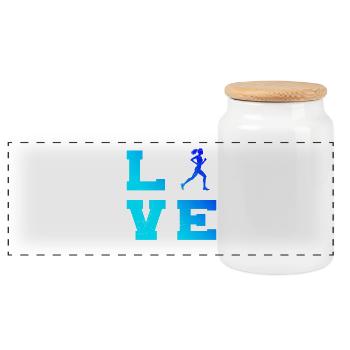 Idée cadeau pour la course de marathon pour le coureur - Boîte à biscuits avec couvercle en bois - blanc - Devant