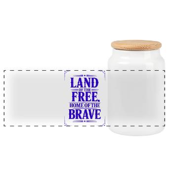 Land of the Free, Home of the Brave - Panorama Keksdose mit Holzdeckel - Weiß - Vorne