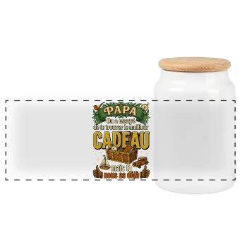Meilleur Cadeau Papa Humour Vintage - Boîte à biscuits avec couvercle en bois - blanc - Devant
