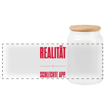 Realität Als Schlechte App - Panorama Keksdose mit Holzdeckel - Weiß - Vorne