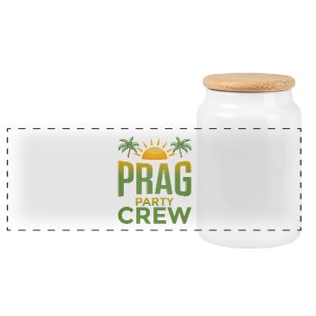Prag Party Crew - Panorama Keksdose mit Holzdeckel - Weiß - Vorne