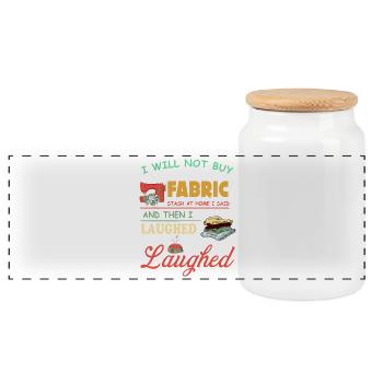Stofflager-Lachte-T-Shirt - Panorama Keksdose mit Holzdeckel - Weiß - Vorne