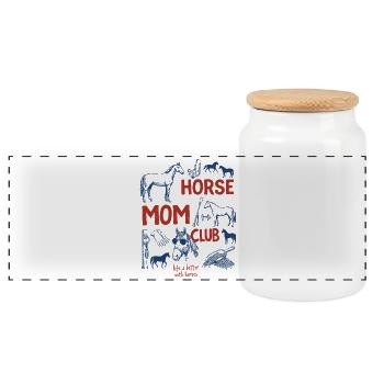 Dog Mom Club Shirt Life is Better with Dogs - Panorama Keksdose mit Holzdeckel - Weiß - Vorne