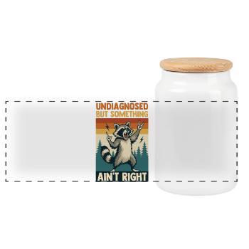 Non diagnostiqué Mais quelque chose ne va pas, Raccoon - Boîte à biscuits avec couvercle en bois - blanc - Devant