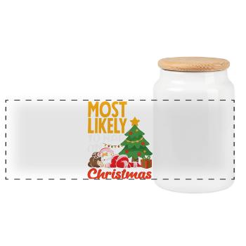 Lustiges Weihnachten Weihnachtsgeschenk Xmas Shirt - Panorama Keksdose mit Holzdeckel - Weiß - Vorne