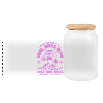Club des papas cool Fête des pères 2026 cadeau - Boîte à biscuits avec couvercle en bois - blanc - Devant