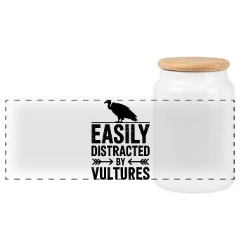 Expressions du Vautour Vautour Drôle de Vautour - Boîte à biscuits avec couvercle en bois - blanc - Devant