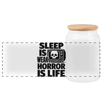 Horror Movies Heal People Humor - Panorama Keksdose mit Holzdeckel - Weiß - Vorne