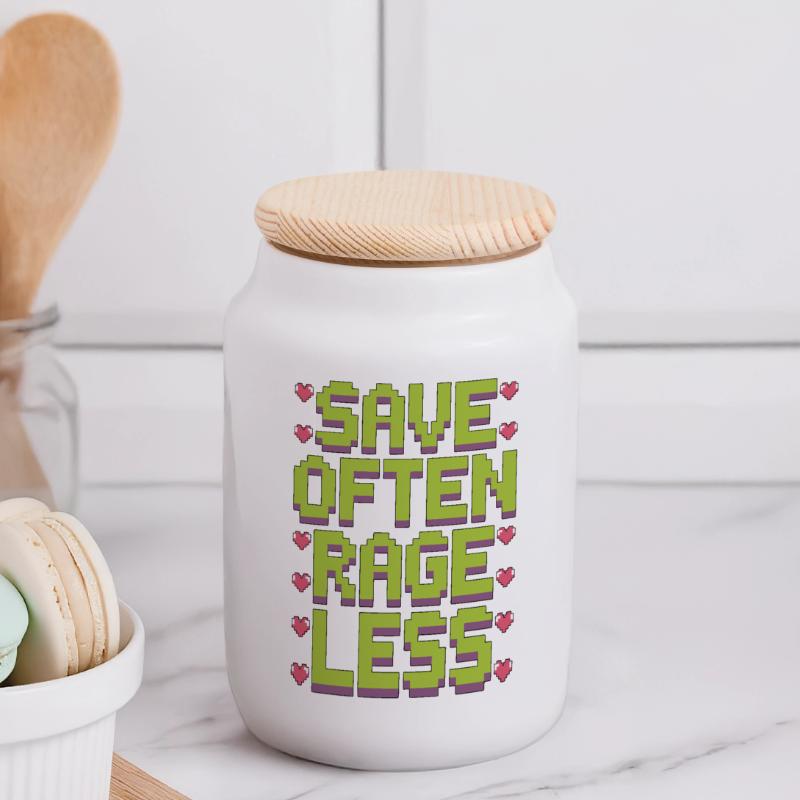 Game Developer Save Often Rage Less Web Developer Panorama Keksdose mit Holzdeckel