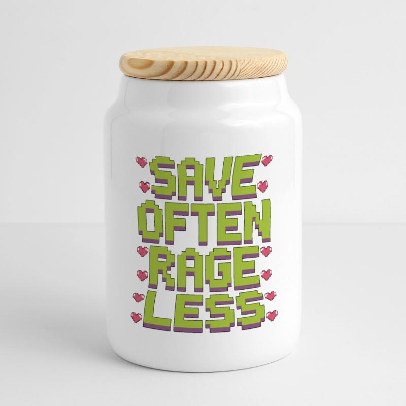 Game Developer Save Often Rage Less Web Developer Panorama Keksdose mit Holzdeckel