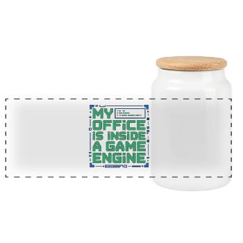 Développeur de jeux : mon bureau est à l’intérieur de développeur de jeux - Boîte à biscuits avec couvercle en bois - blanc - Devant