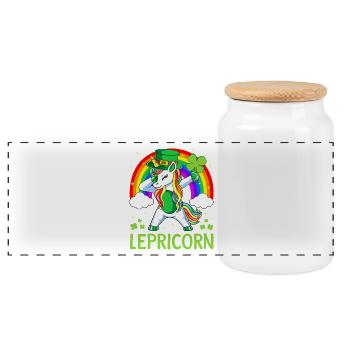 Lepricorn Rainbow Unicorn - Panorama Keksdose mit Holzdeckel - Weiß - Vorne