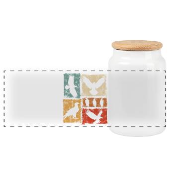 Eagle Perspectives Vintage Graphic - Boîte à biscuits avec couvercle en bois - blanc - Devant
