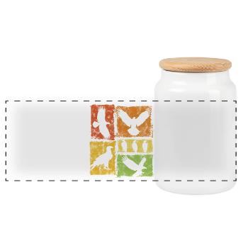 Eagle Retro Graphic - Boîte à biscuits avec couvercle en bois - blanc - Devant
