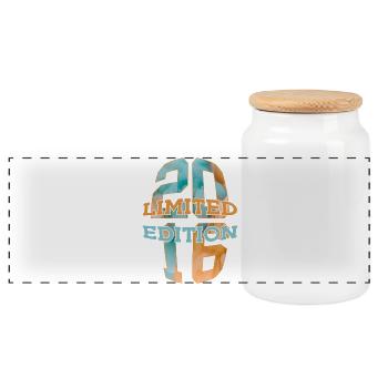 LIMITED EDITION 2016 10 JAHRE 10. GEBURTSTAG - Panorama Keksdose mit Holzdeckel - Weiß - Vorne