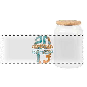 LIMITED EDITION 2013 13 JAHRE 13. GEBURTSTAG - Panorama Keksdose mit Holzdeckel - Weiß - Vorne