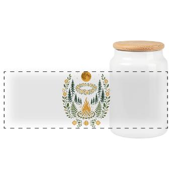 Feu de joie de la Nuit de Kupala - Boîte à biscuits avec couvercle en bois - blanc - Devant