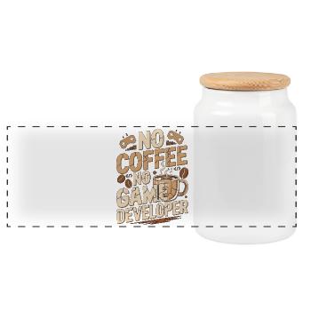 Développeur de jeux No Coffee Game Coder Game Lover - Boîte à biscuits avec couvercle en bois - blanc - Devant