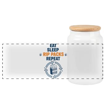 Pack de Riche Manger Sommeil Booster de cartes à collectionner répété - Boîte à biscuits avec couvercle en bois - blanc - Devant