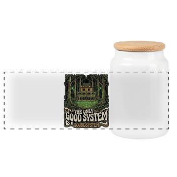 Le seul bon système de son - Boîte à biscuits avec couvercle en bois - blanc - Devant