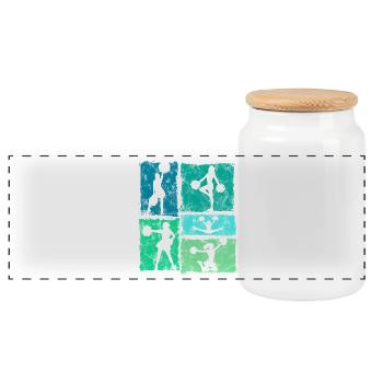 Cheerleading Sport Style Rétro - Boîte à biscuits avec couvercle en bois - blanc - Devant