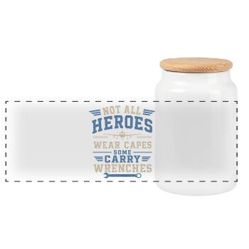 Aircraft Mechanic Aviation Technology Maintenance - Panoramic Cookie Jar with Wooden Lid - white - Front
