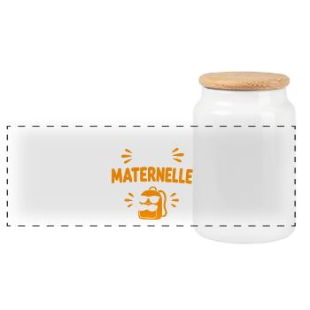 J’peux pas j’ai maternelle - Boîte à biscuits avec couvercle en bois - blanc - Devant