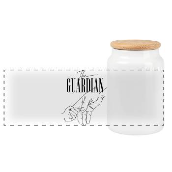 THE GUARDIAN - Panoramic Cookie Jar with Wooden Lid - white - Front