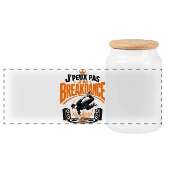 J’Peux Pas J’Ai Breakdance - Boîte à biscuits avec couvercle en bois - blanc - Devant