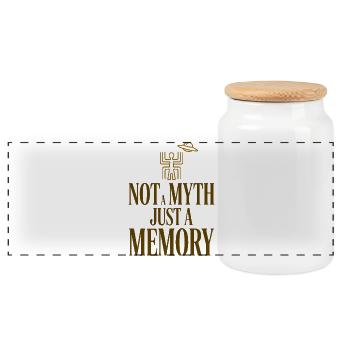 Not A Myth Memory - Panoramic Cookie Jar with Wooden Lid - white - Front