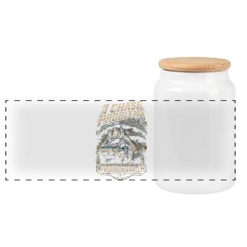 Storm Chaser Meteorologist - Panoramic Cookie Jar with Wooden Lid - white - Front