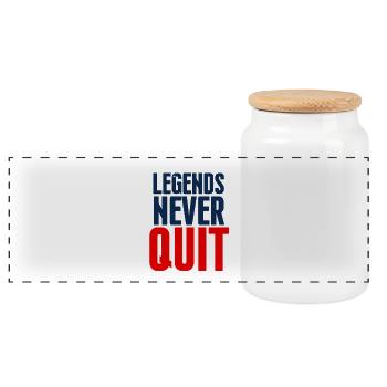 Legends Never Quit Bold - Boîte à biscuits avec couvercle en bois - blanc - Devant