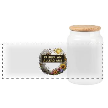 Biene Honig Imker Honigwabe Blumen Wiese Insekt - Panorama Keksdose mit Holzdeckel - Weiß - Vorne