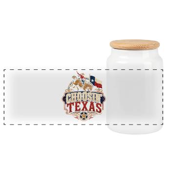 Choisir le logo du Texas Cowboy - Boîte à biscuits avec couvercle en bois - blanc - Devant