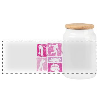 Bowling Kegeln Retro-Grafik Für Bowling Fans - Panorama Keksdose mit Holzdeckel - Weiß - Vorne