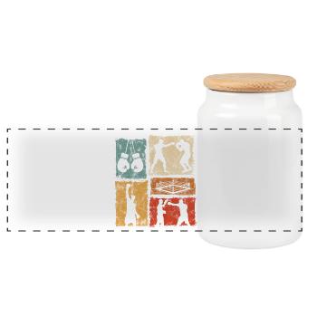 Boxing Graphics For Professionals and Amateurs - Panoramic Cookie Jar with Wooden Lid - white - Front