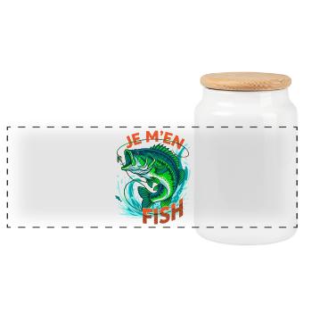 Je M'en Fish Humour Pêche Poisson Drôle - Boîte à biscuits avec couvercle en bois - blanc - Devant