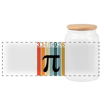 Pi Day Math Numbers - Panorama Keksdose mit Holzdeckel - Weiß - Vorne