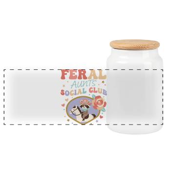 Révélation du sexe Tantes Sauvages Club Social Team Pink - Boîte à biscuits avec couvercle en bois - blanc - Devant