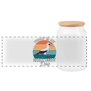 Nazca Tölpel Nazca Booby - Boîte à biscuits avec couvercle en bois - blanc - Devant