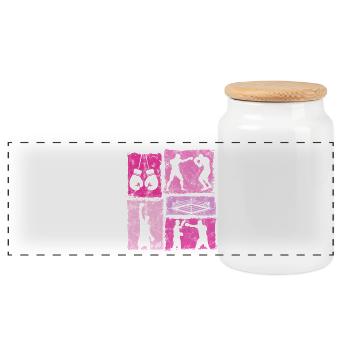 Graphique de boxe vintage pour boxeurs - Boîte à biscuits avec couvercle en bois - blanc - Devant