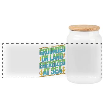 Marine Electrician Grounded On Land Technician - Panoramic Cookie Jar with Wooden Lid - white - Front